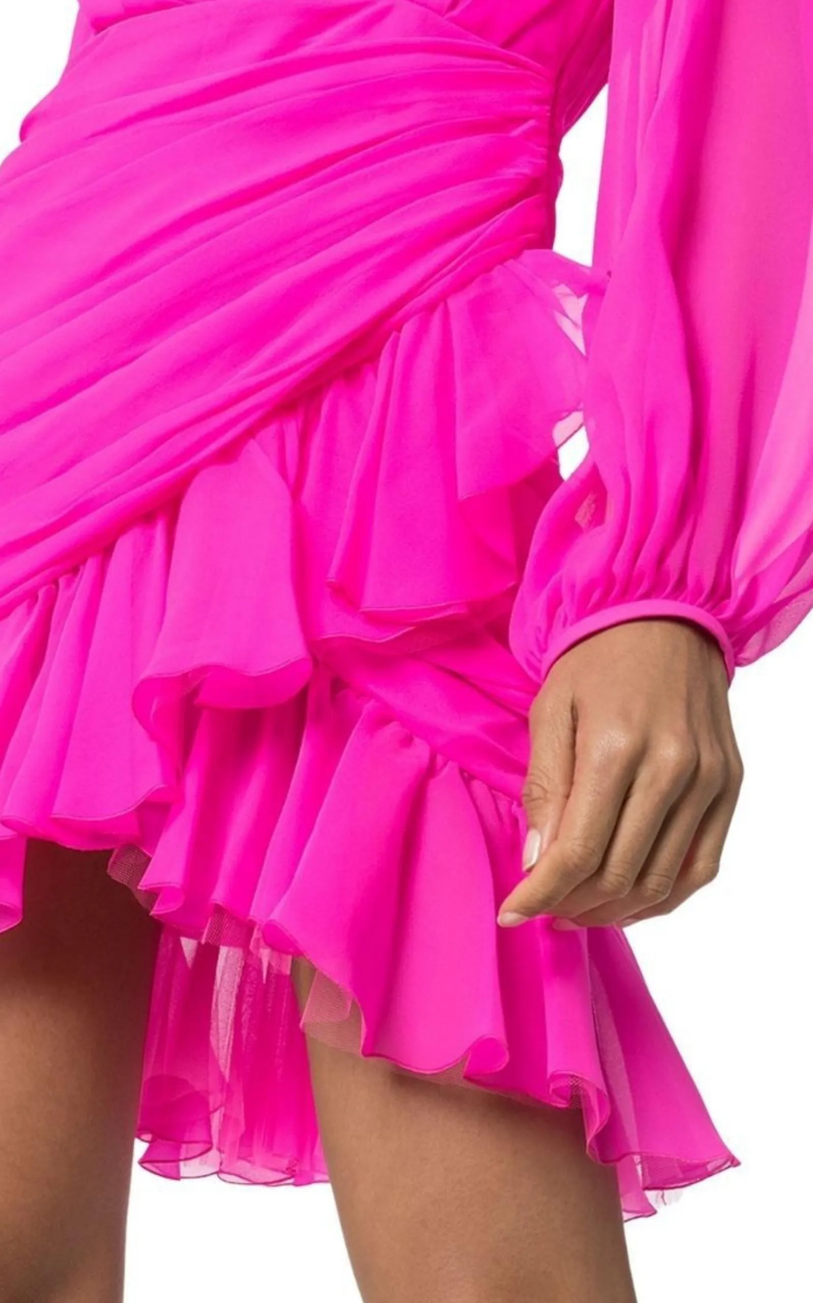 Ruched Neon Silk-Chiffon Mini Dress sold by Runaway Catalog product image thumbnail 4