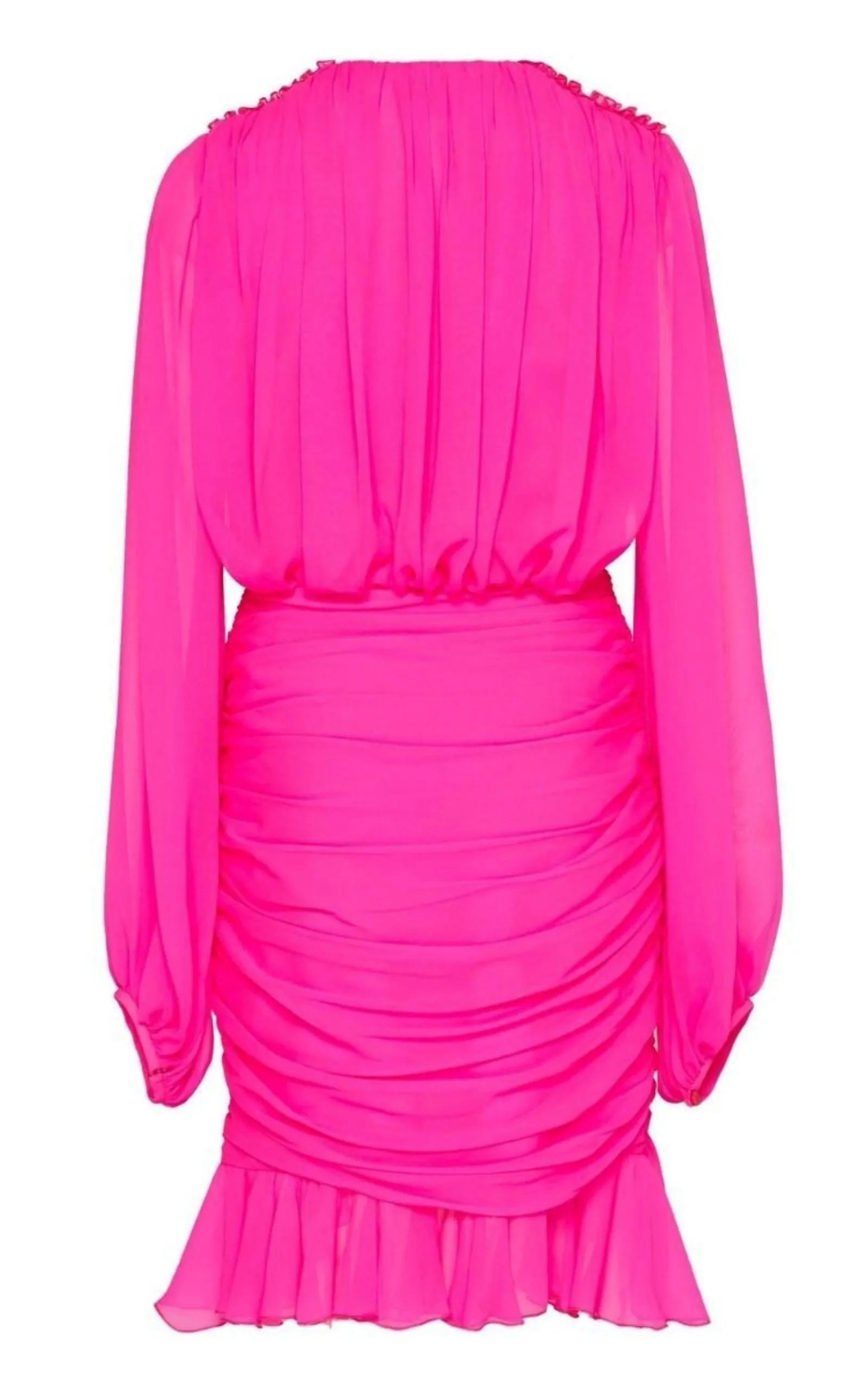 Ruched Neon Silk-Chiffon Mini Dress sold by Runaway Catalog product image thumbnail 5