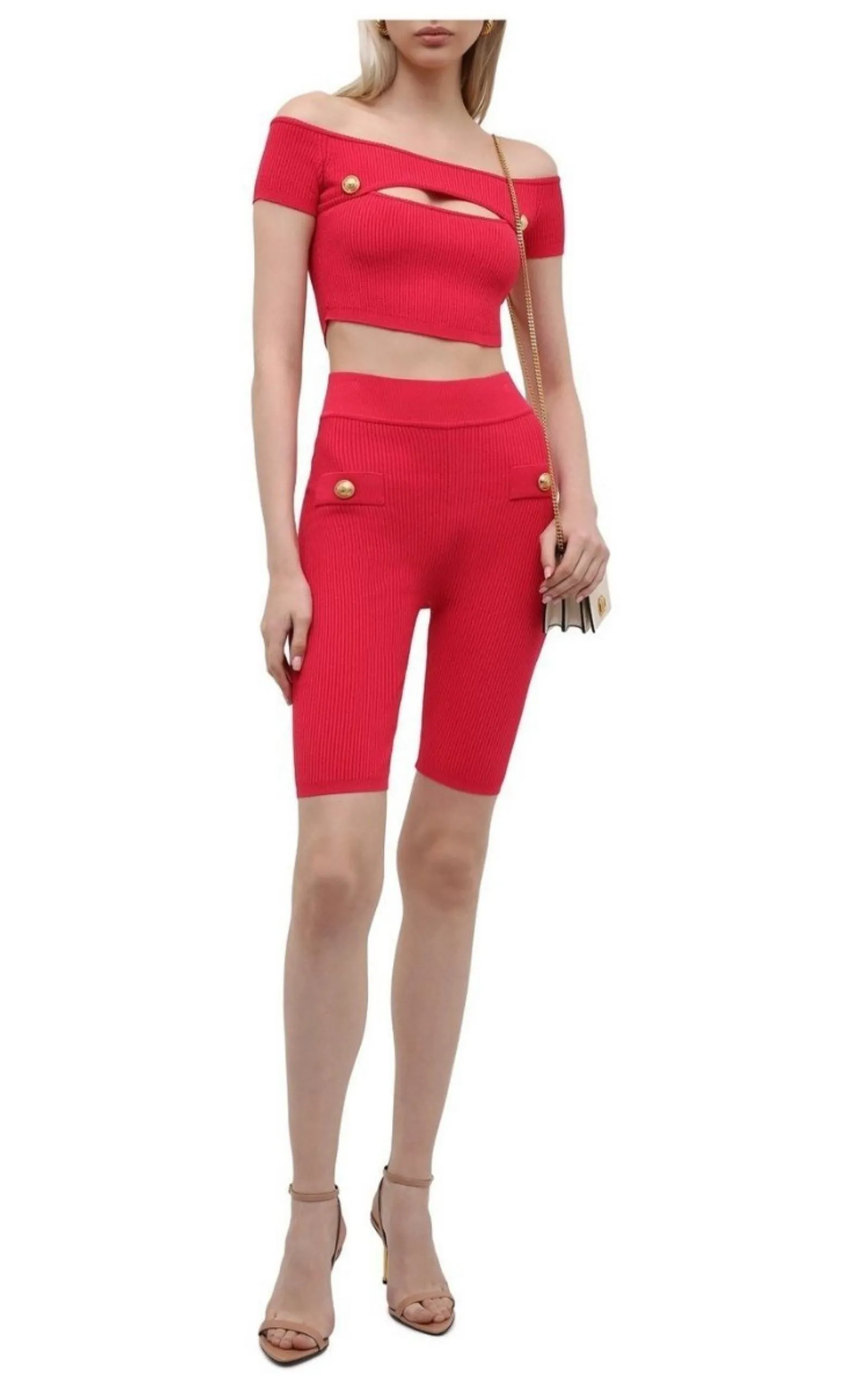 Button-embellished Ribbed Cycling Shorts sold by Runaway Catalog product image thumbnail 3