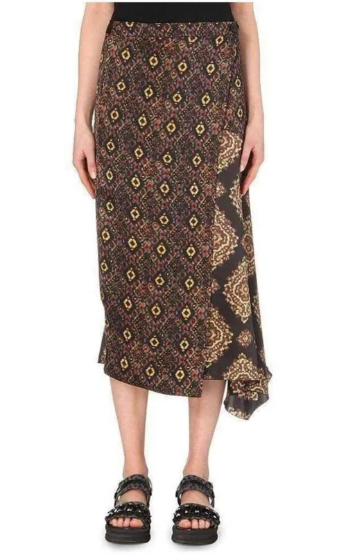 Wrap Silk Blend Skirt made by Dries Van Noten