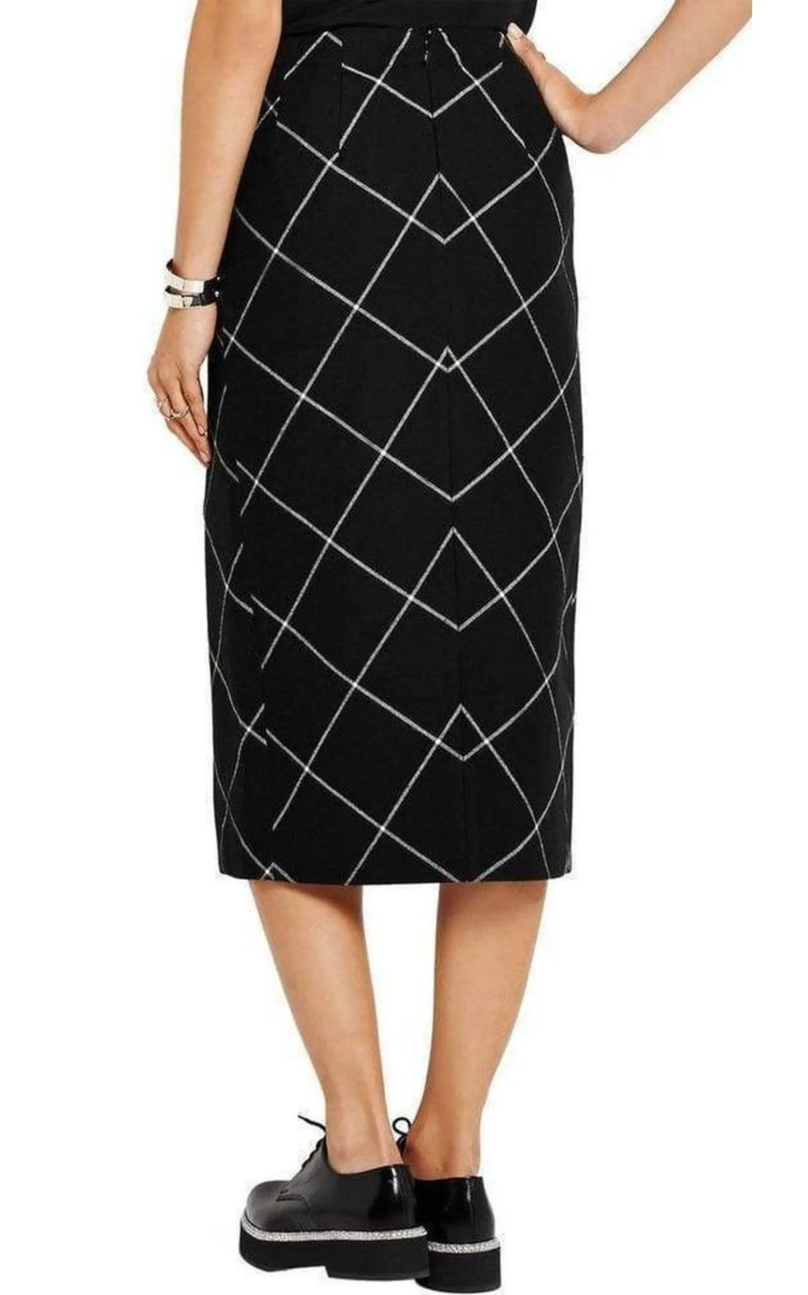 Cotton Twill-Paneled Checked Wool Skirt sold by Runaway Catalog product image thumbnail 4