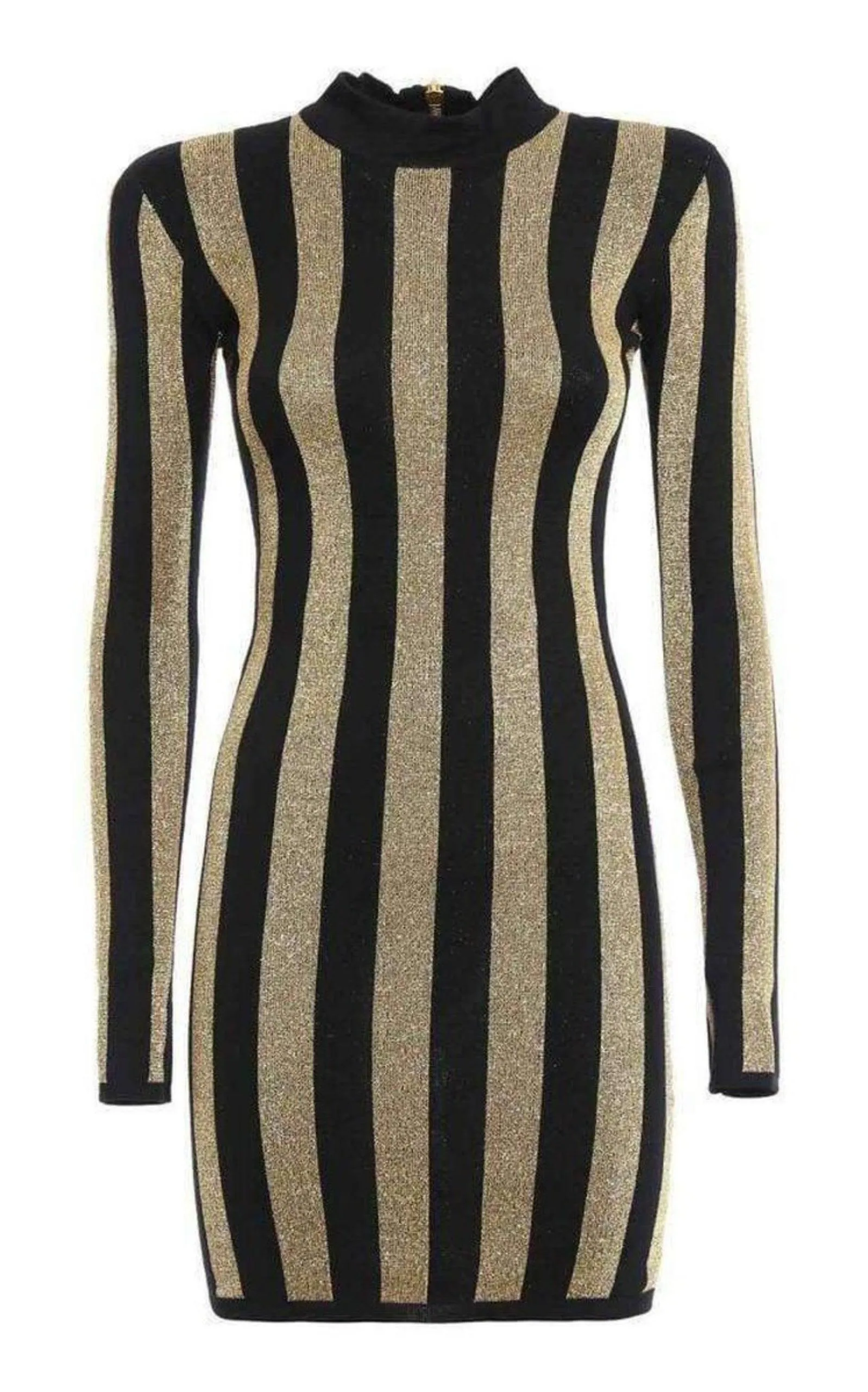 Lurex Gold Black Striped Pattern Mini Dress sold by Runaway Catalog