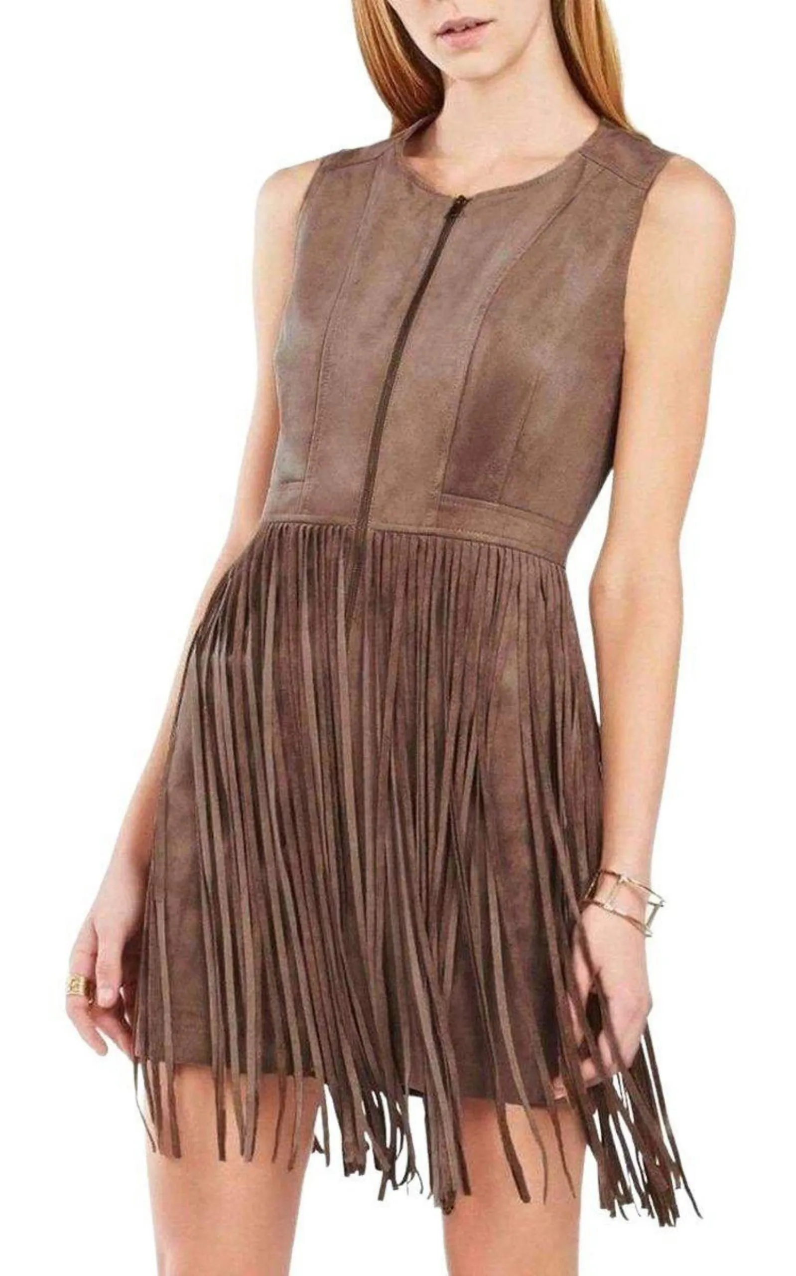 Hamin Fringe Faux Suede Vest Dress sold by Runaway Catalog product image thumbnail 2