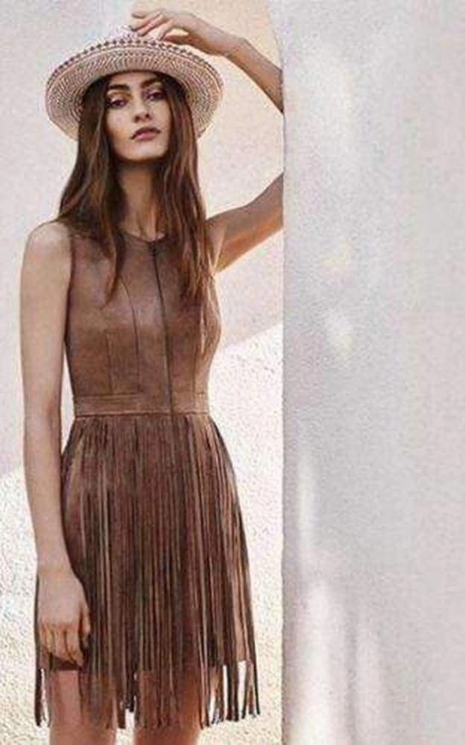Hamin Fringe Faux Suede Vest Dress sold by Runaway Catalog product image thumbnail 5