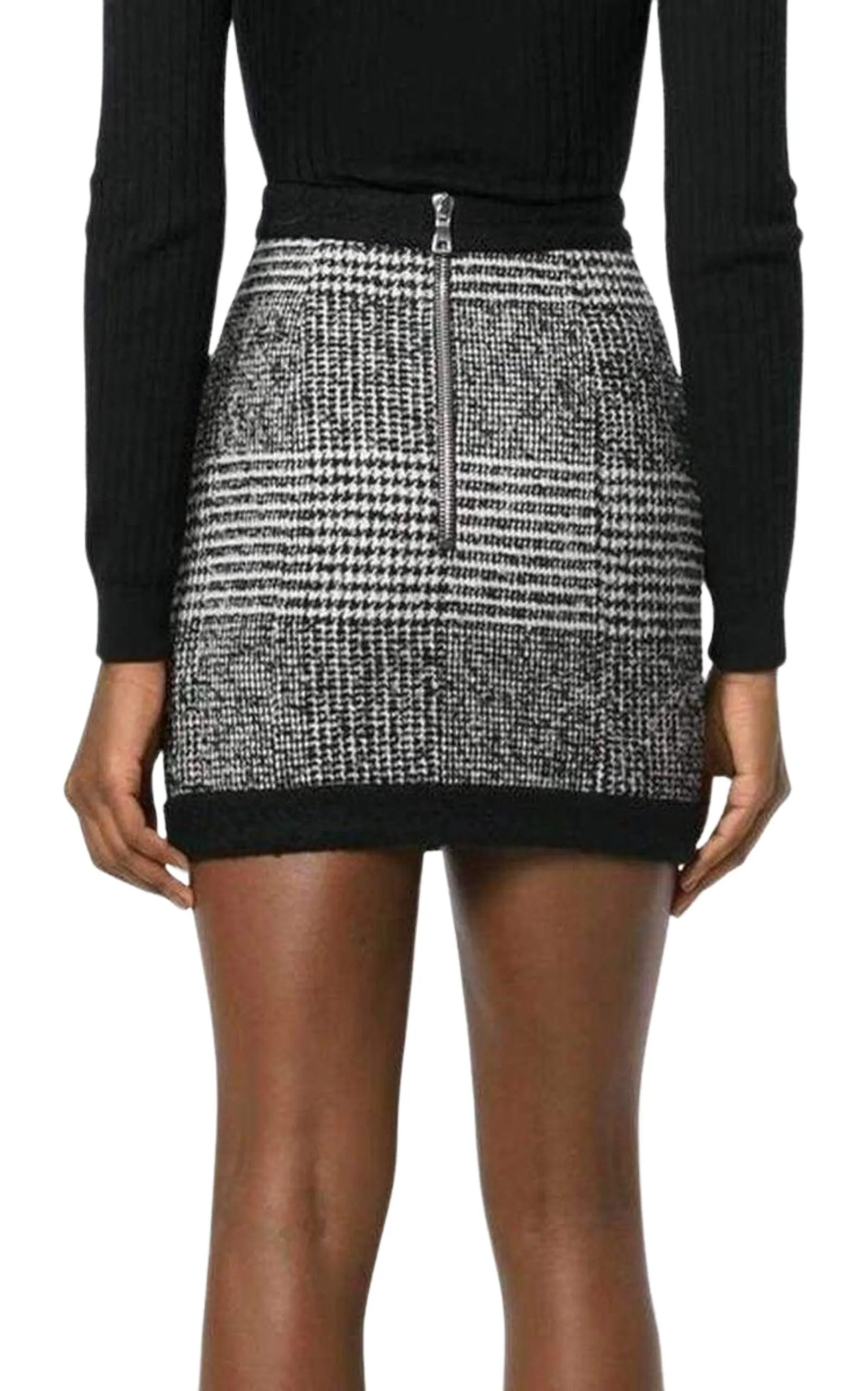 Houndstooth High-Rise Wool-Blend Mini Skirt sold by Runaway Catalog product image thumbnail 4