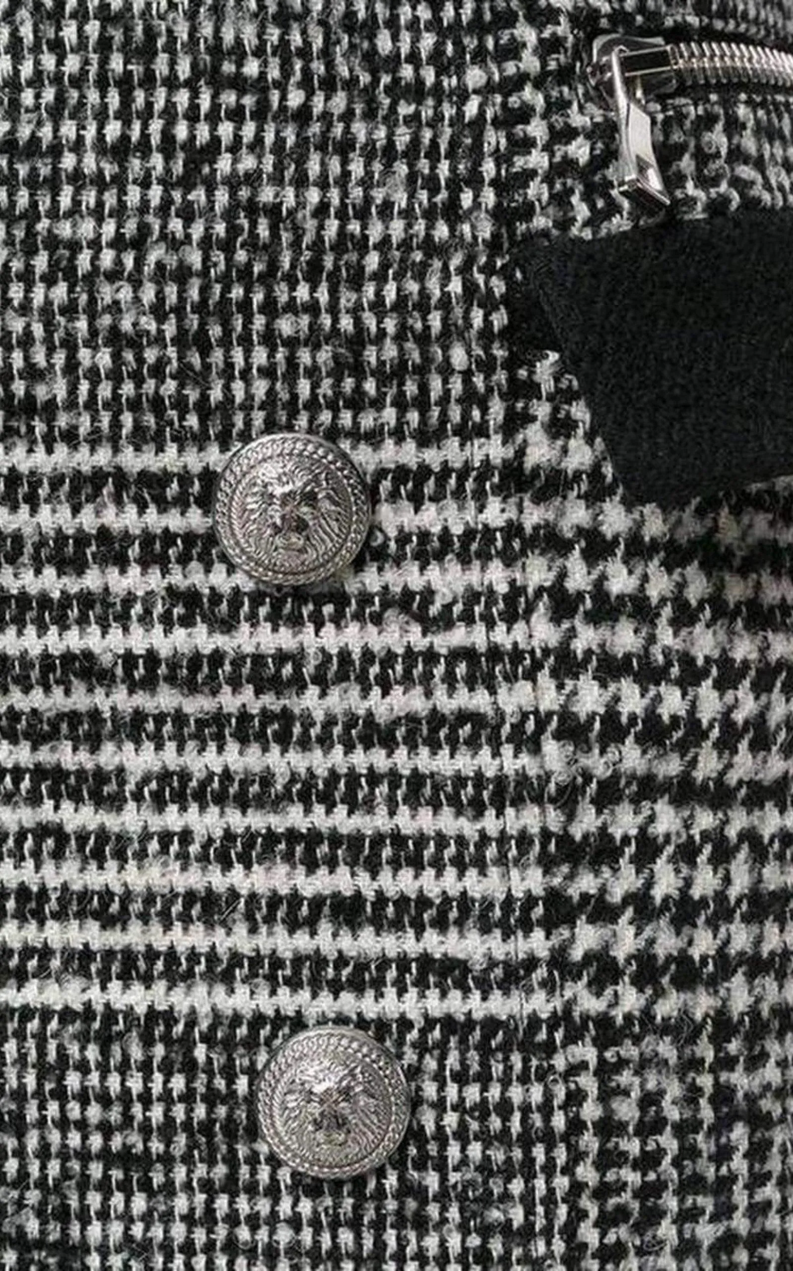 Houndstooth High-Rise Wool-Blend Mini Skirt sold by Runaway Catalog product image thumbnail 5