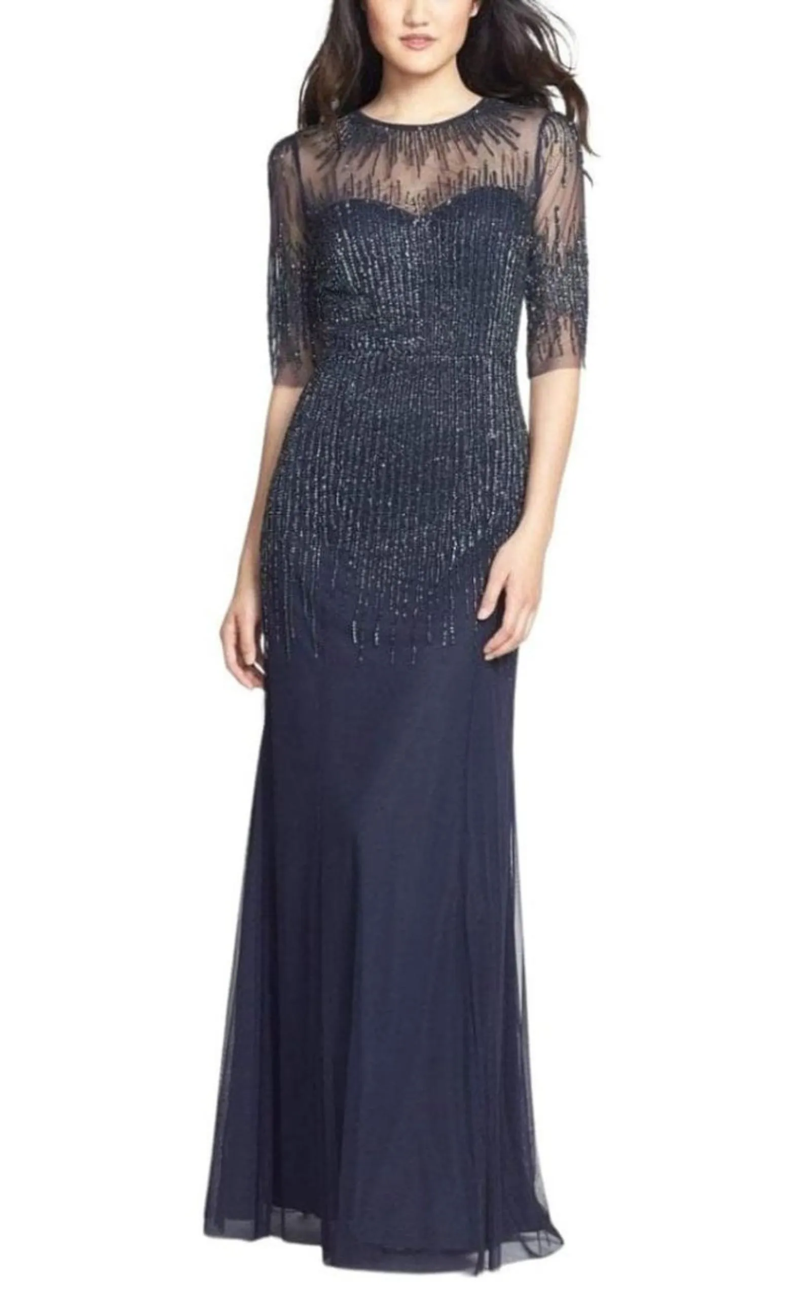 Embellished Illusion Jewel Sheath Gown sold by Runaway Catalog