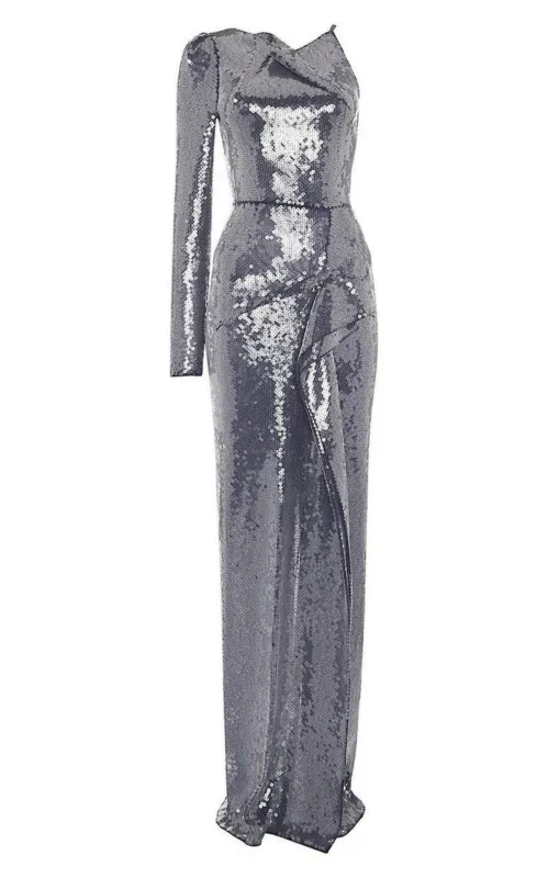 Delamere One-Shoulder Sequin Gown sold by Runaway Catalog