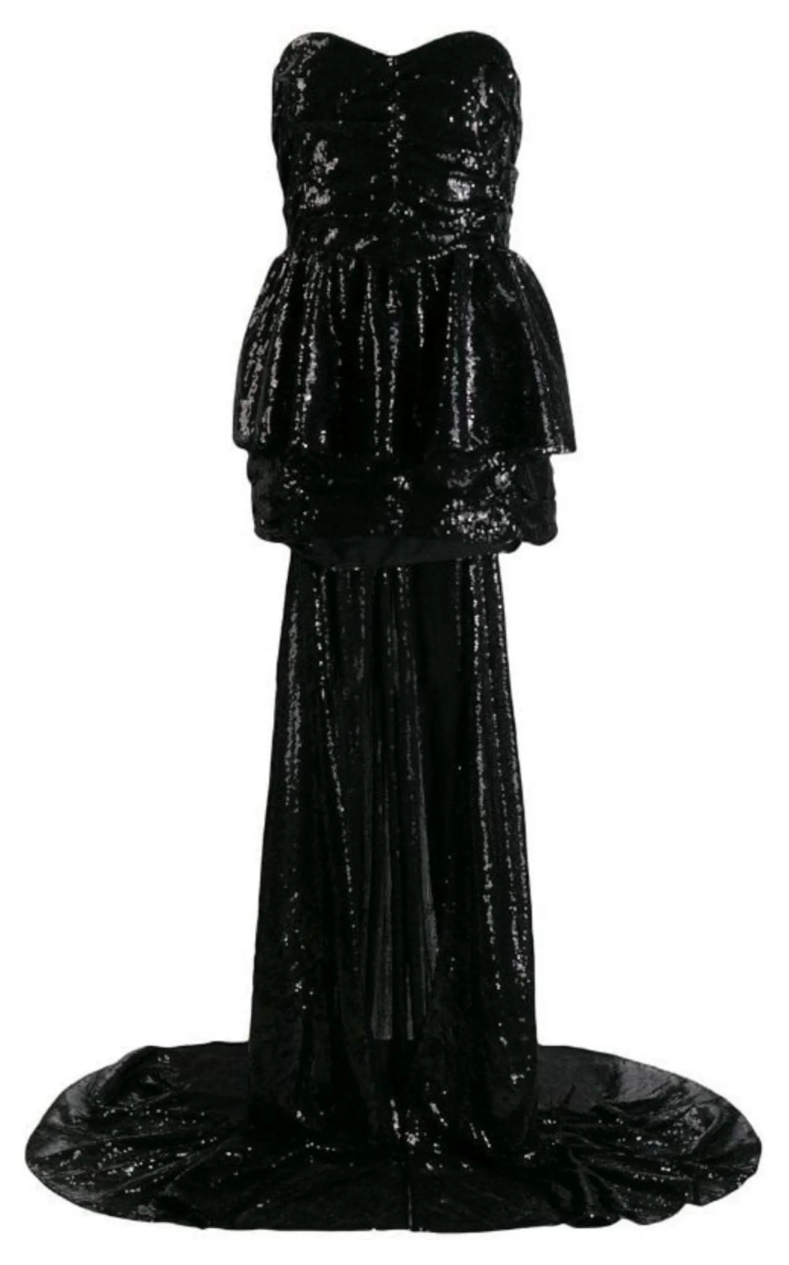 Black Sequinned Gown With Cape sold by Runaway Catalog