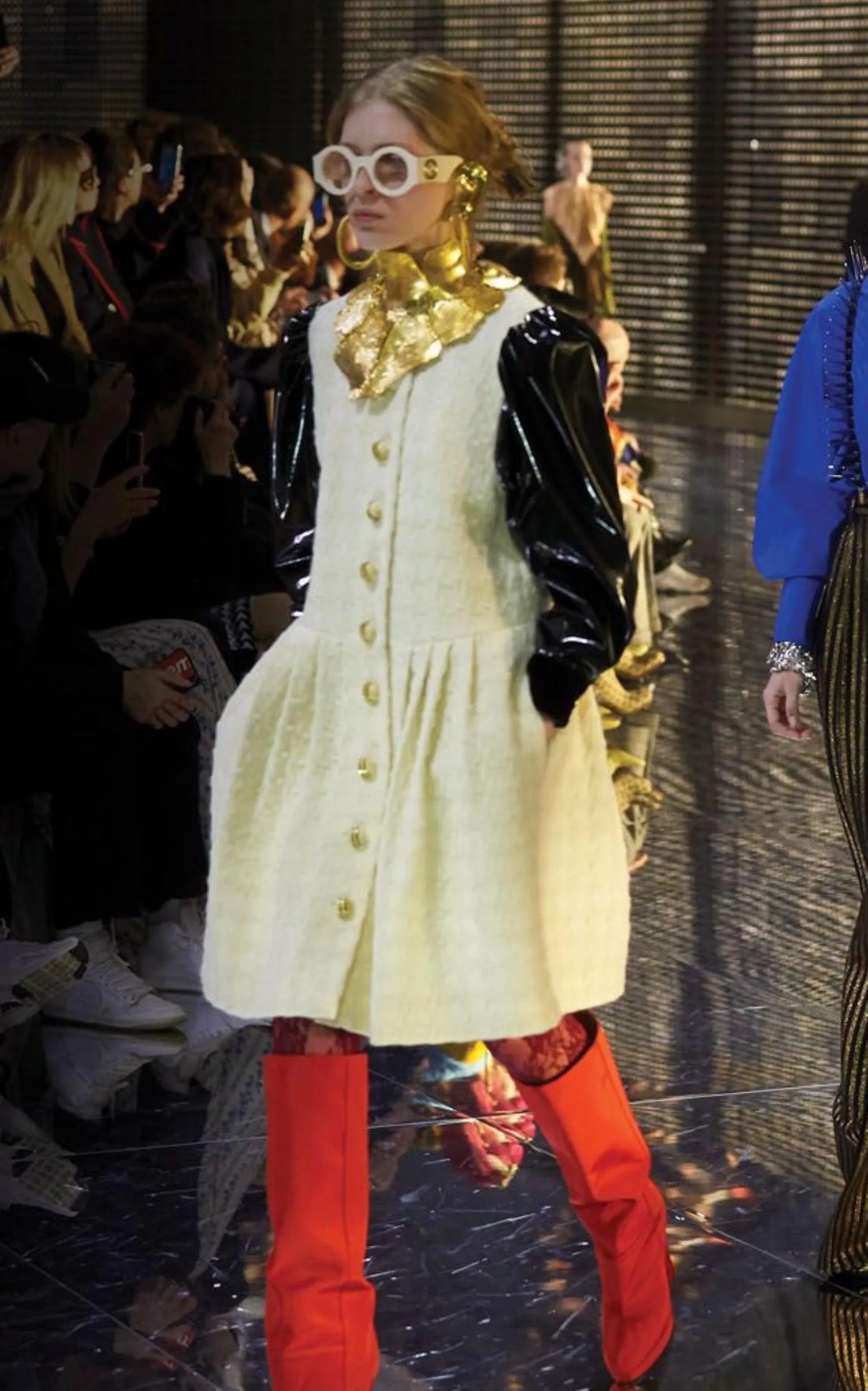 Vinyl-Sleeve Flared Mini Dress sold by Runaway Catalog product image thumbnail 2