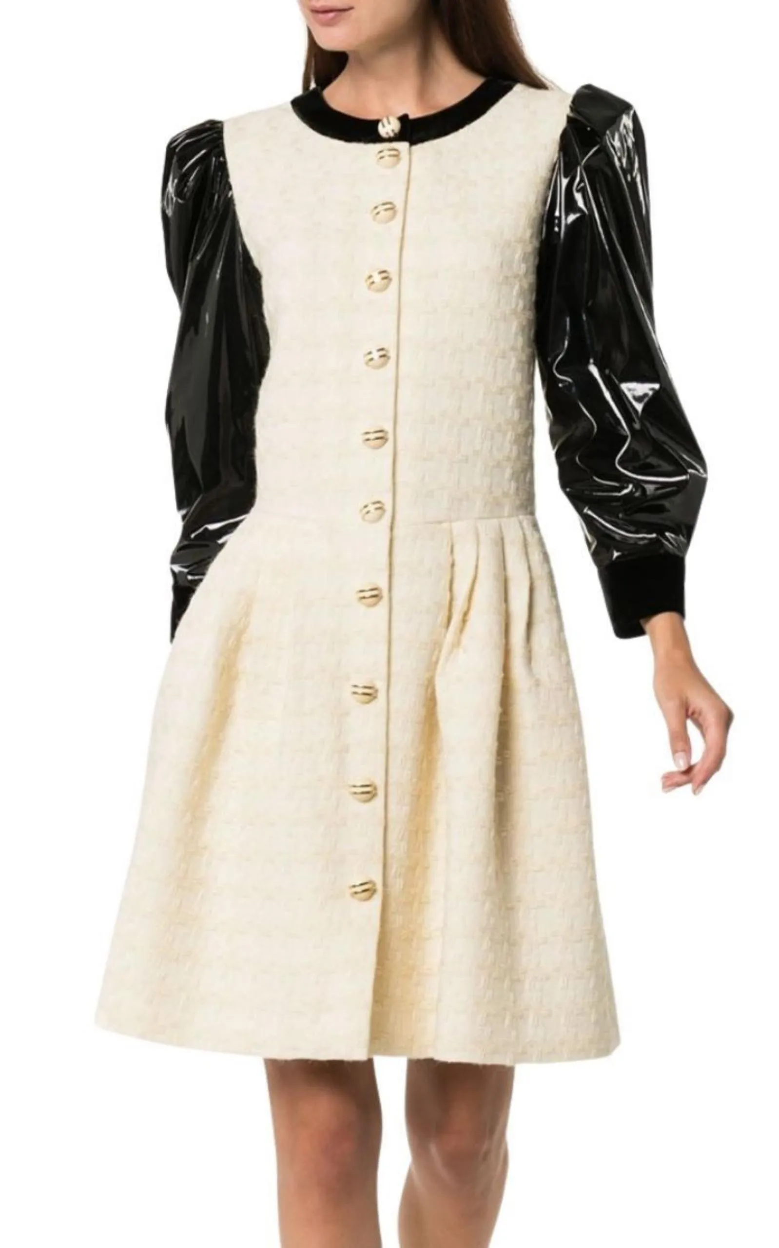 Vinyl-Sleeve Flared Mini Dress sold by Runaway Catalog product image thumbnail 3