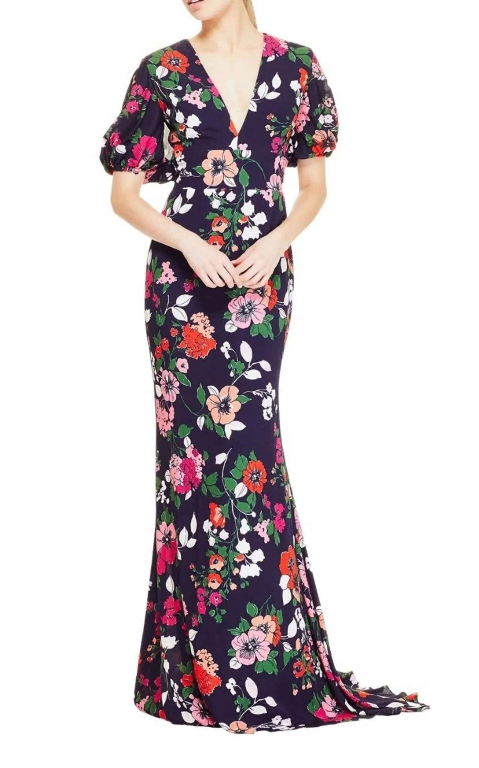 Floral Printed Georgette V-Neck Gown sold by Runaway Catalog product image thumbnail 3