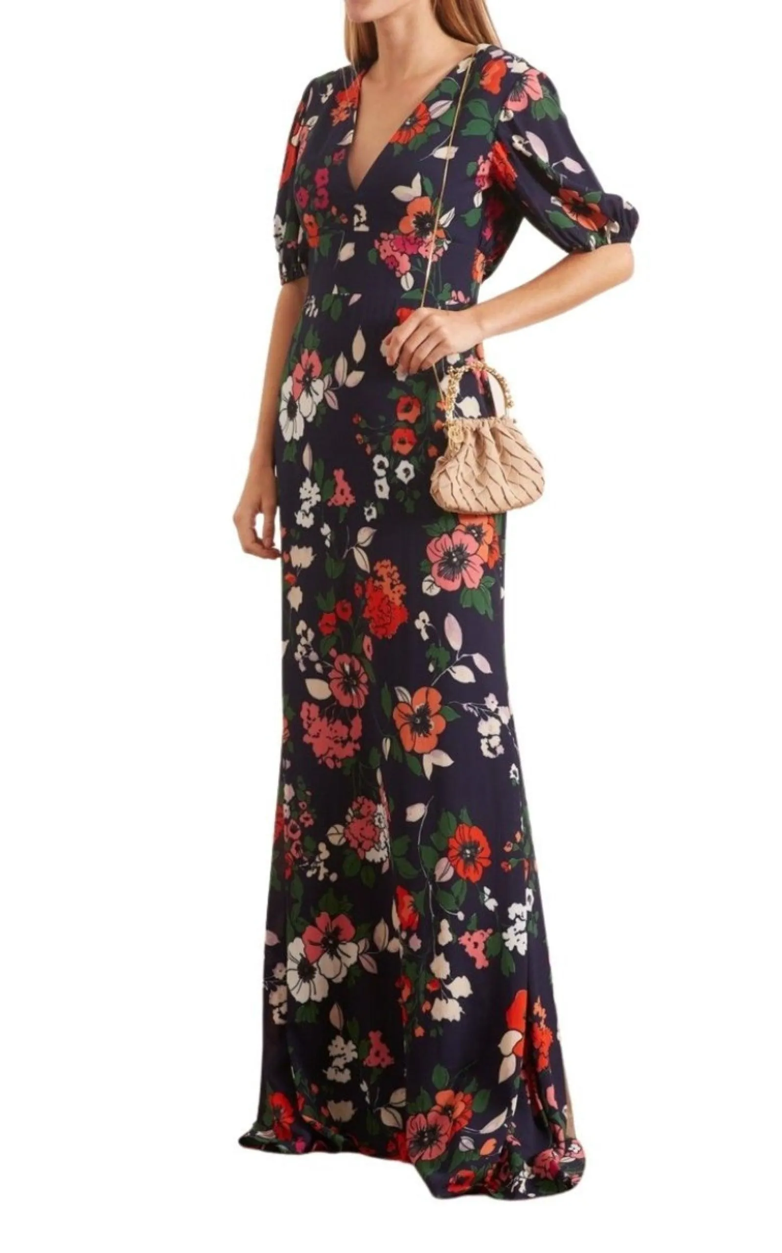 Floral Printed Georgette V-Neck Gown sold by Runaway Catalog product image thumbnail 2