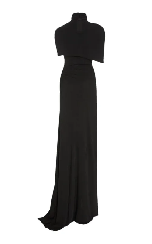 Cape-effect Draped Stretch Jersey Gown made by Runaway Catalog