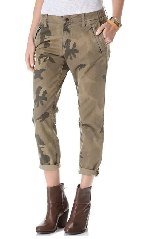 Camo Straight Leg Ankle Trousers sold by Runaway Catalog