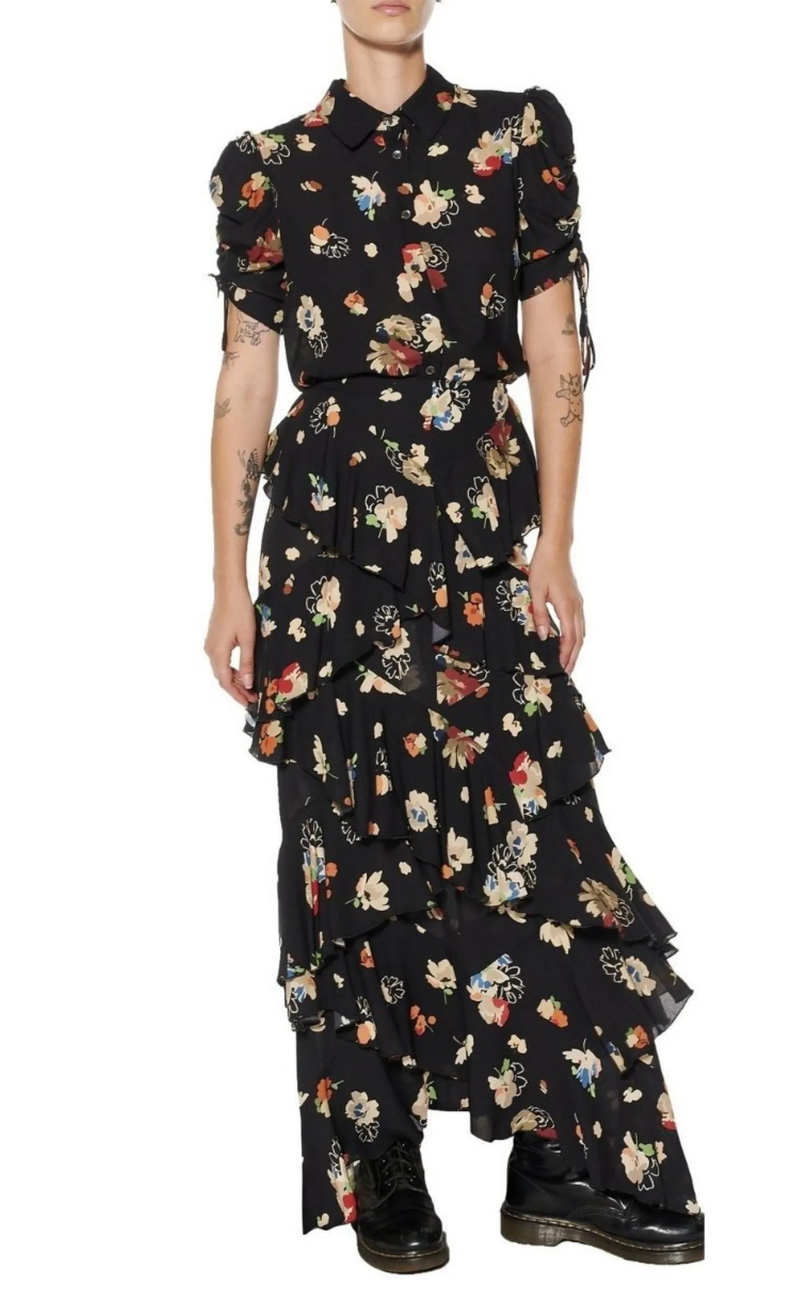 Nina Simone Floral Ruffle Silk Skirt sold by Runaway Catalog product image thumbnail 2