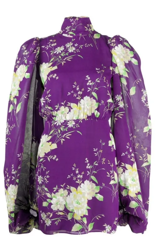 Gobi Floral-print Silk Mini Dress sold by Runaway Catalog