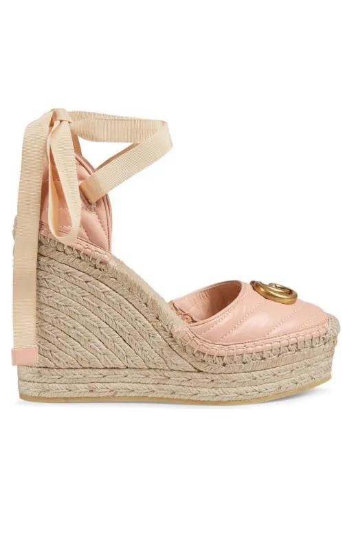 Leather Matelassé Platform Espadrilles sold by Runaway Catalog