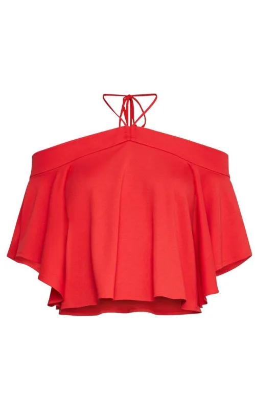 Scarlet Crop Off Shoulder Top made by BCBGMaxAzria