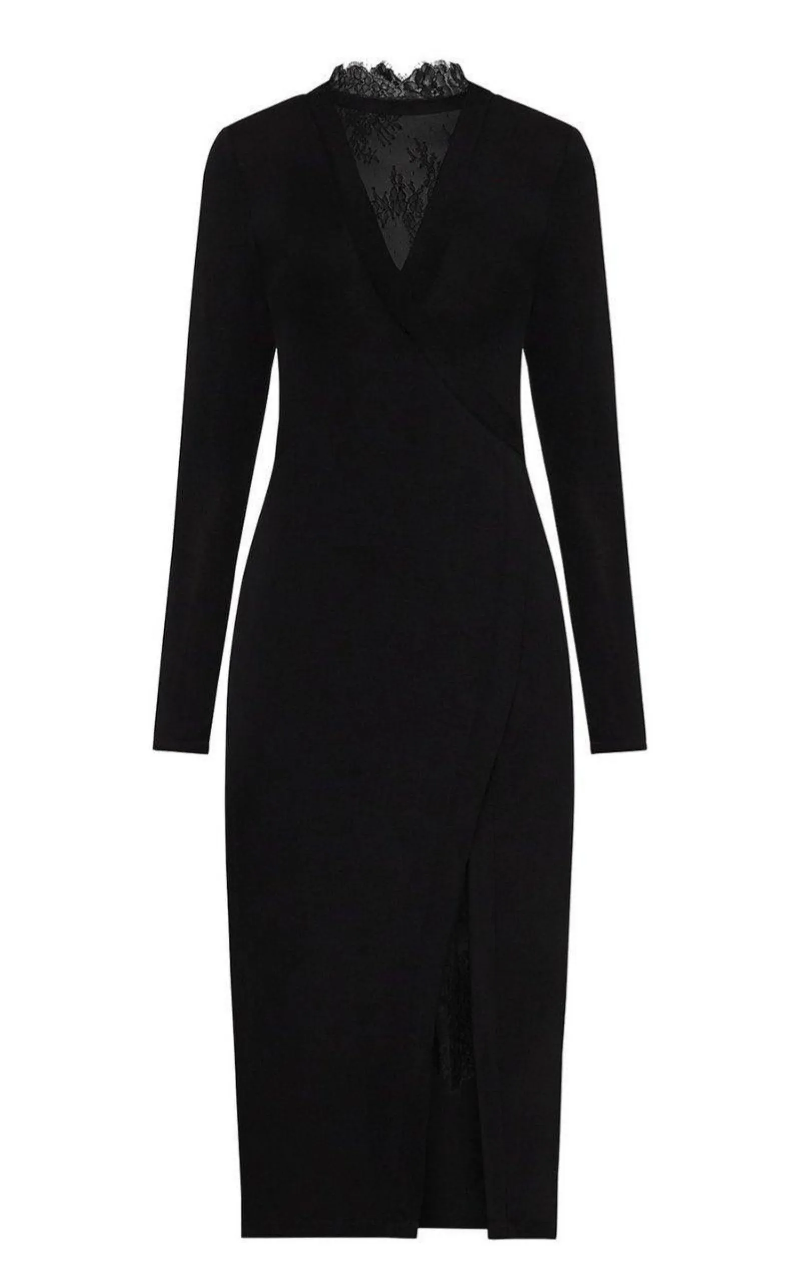 Black Lace-Trim Midi Dress sold by Runaway Catalog