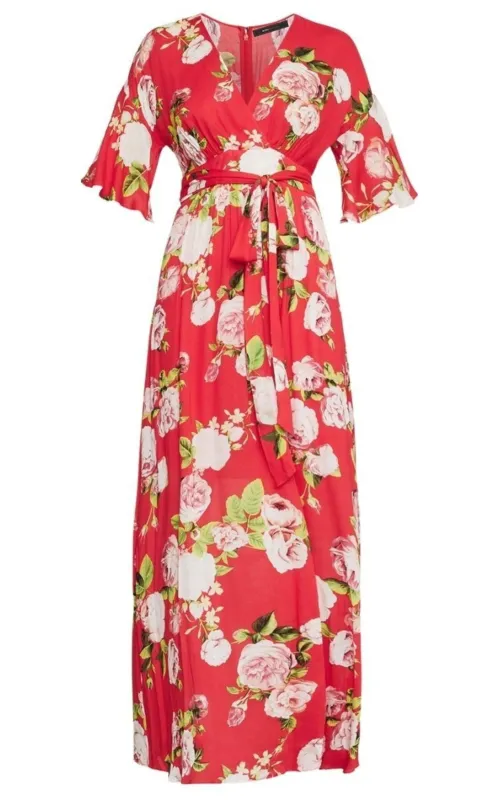 Floral-Print Faux-Wrap Maxi Dress sold by Runaway Catalog