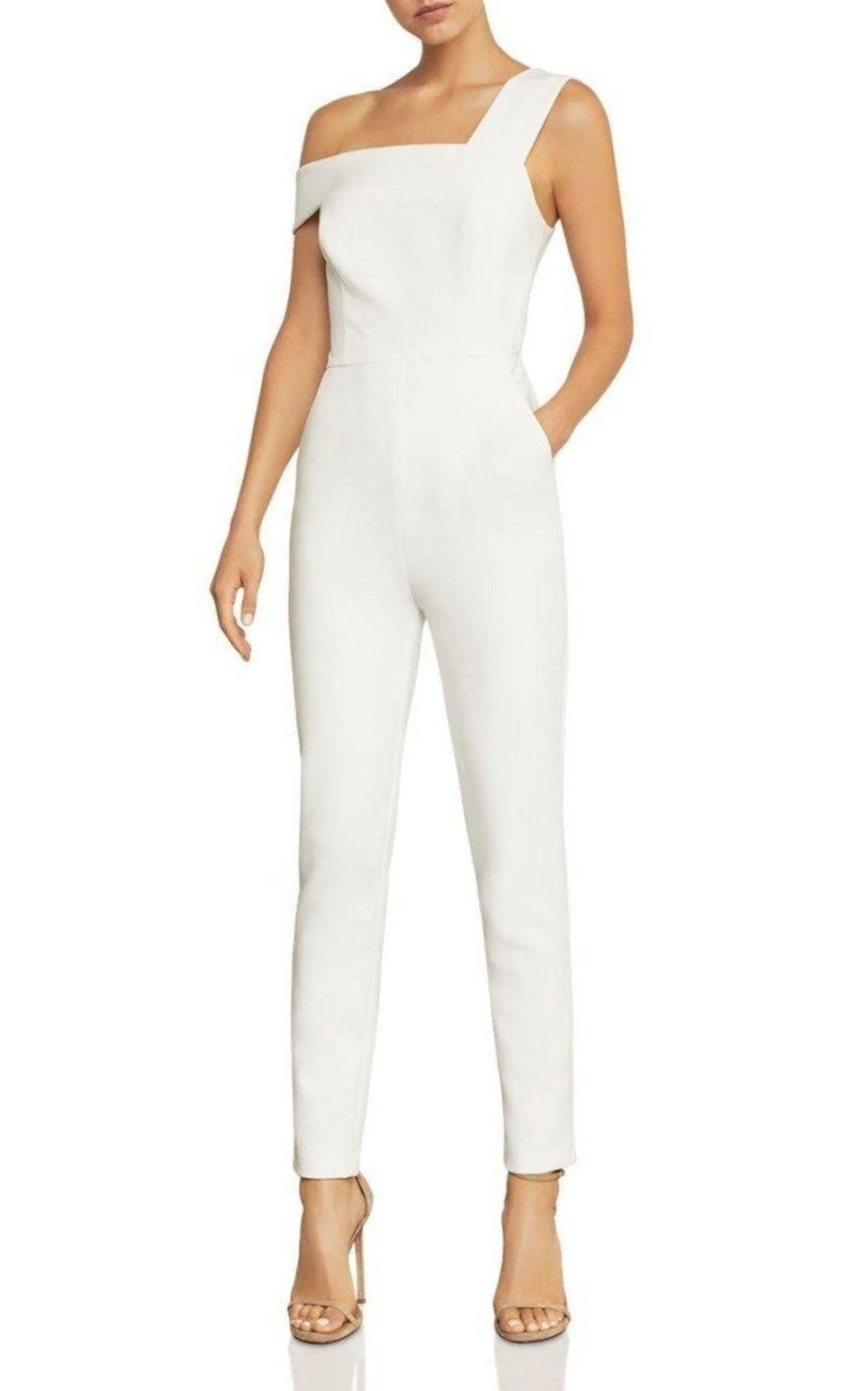 White Haida One-shoulder Jumpsuit sold by Runaway Catalog product image thumbnail 2