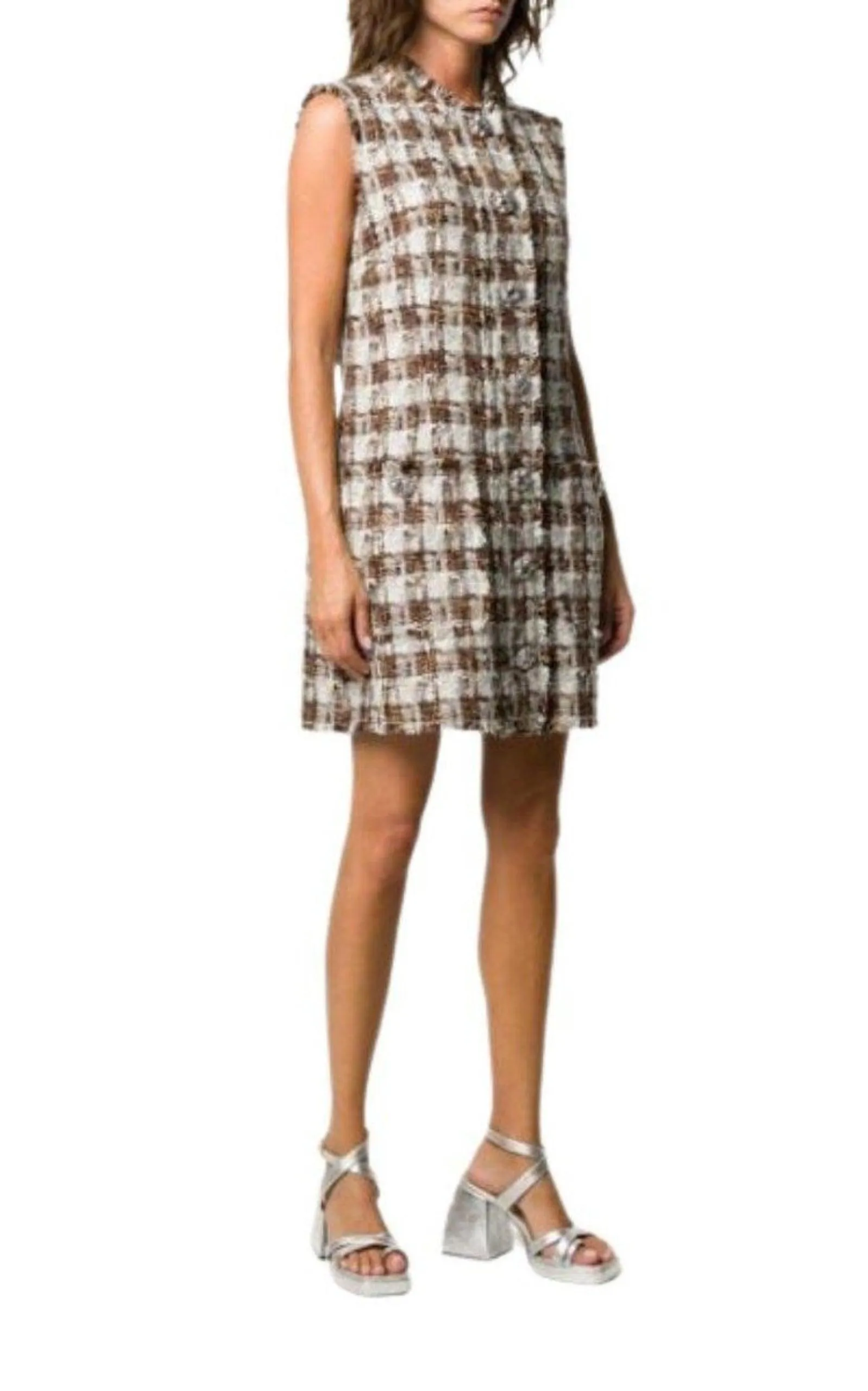 Embellished Checked Tweed Shift Dress sold by Runaway Catalog product image thumbnail 3