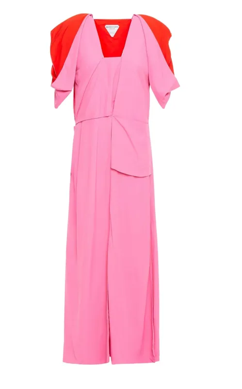 Cold-shoulder Cutout Two-tone Midi Dress sold by Runaway Catalog