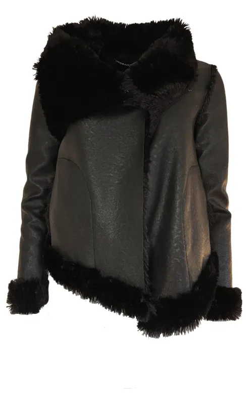 Black Faux Leather Jacket sold by Runaway Catalog