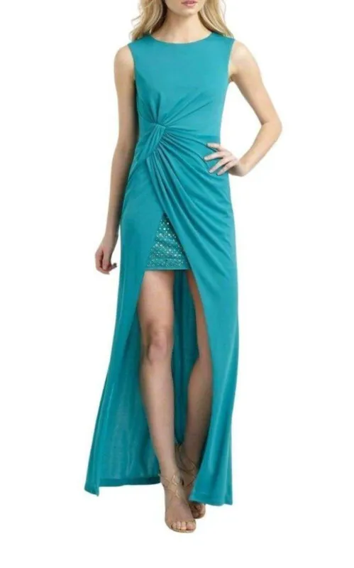 Ariel Draped Long Stud Detail Gown made by BCBGMaxAzria