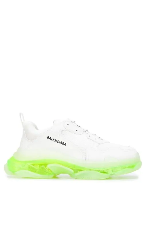 White Triple S Leather and Mesh Sneakers sold by Runaway Catalog