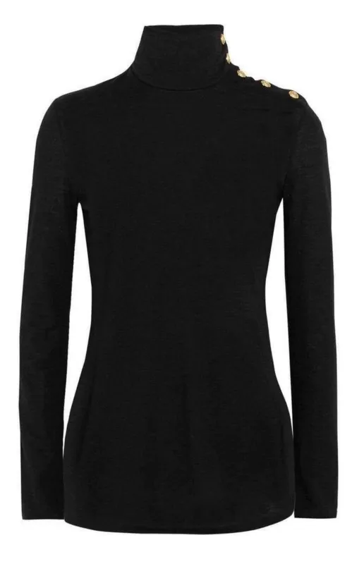 Black Knit Turtleneck Fine Wool Sweater sold by Runaway Catalog