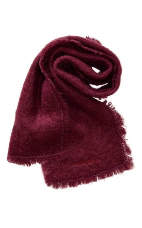 Bordeaux Knitted Mohair Wool Scarf sold by Runaway Catalog