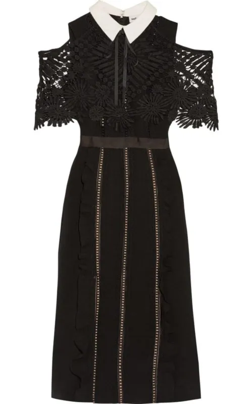 Hinkley Cold Shoulder Midi Dress made by Self-Portrait