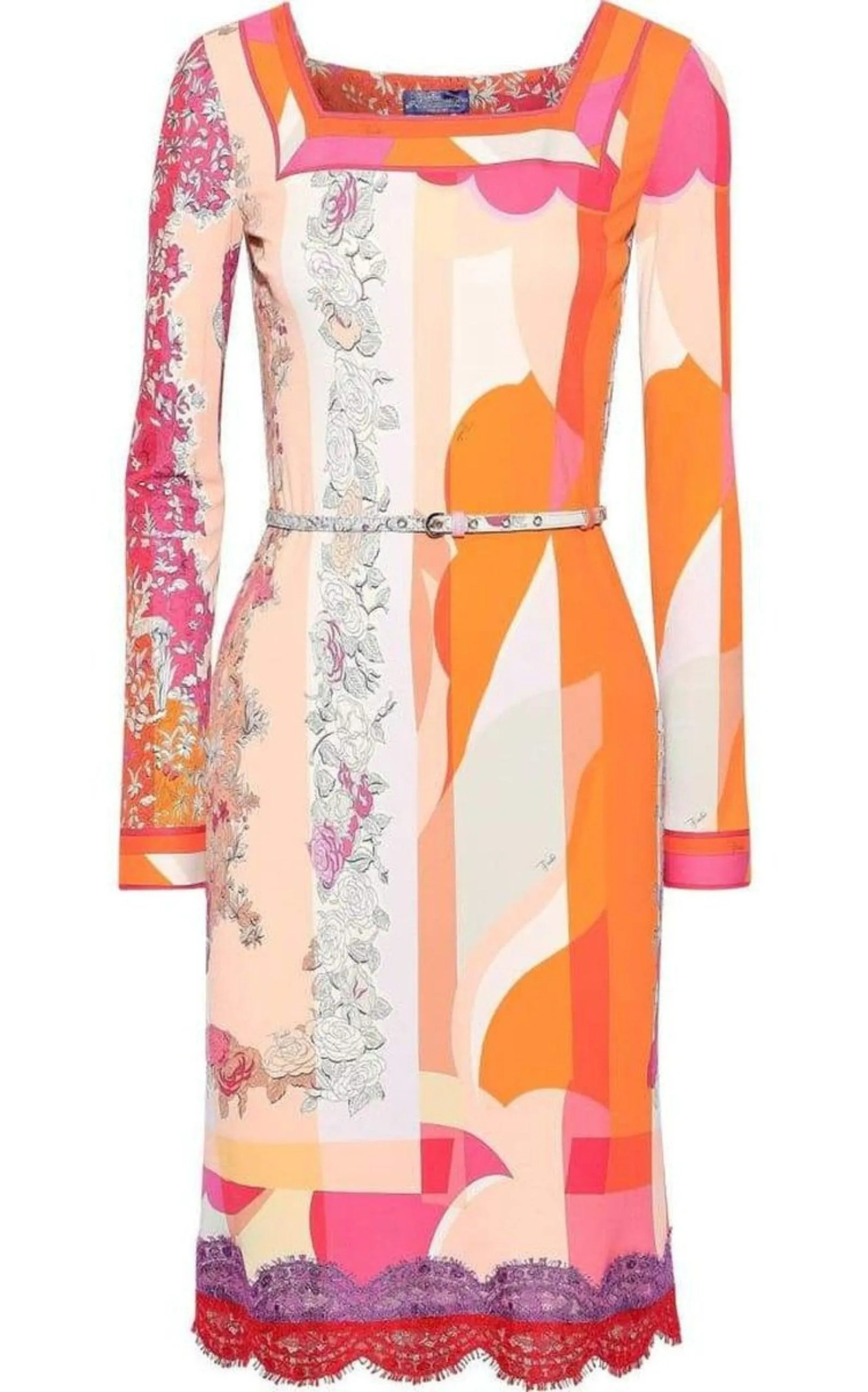 Lace-Trimmed Printed Jersey Dress sold by Runaway Catalog
