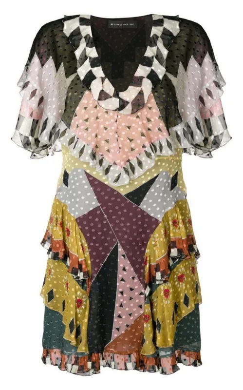Geometric Print Silk Dress made by Etro