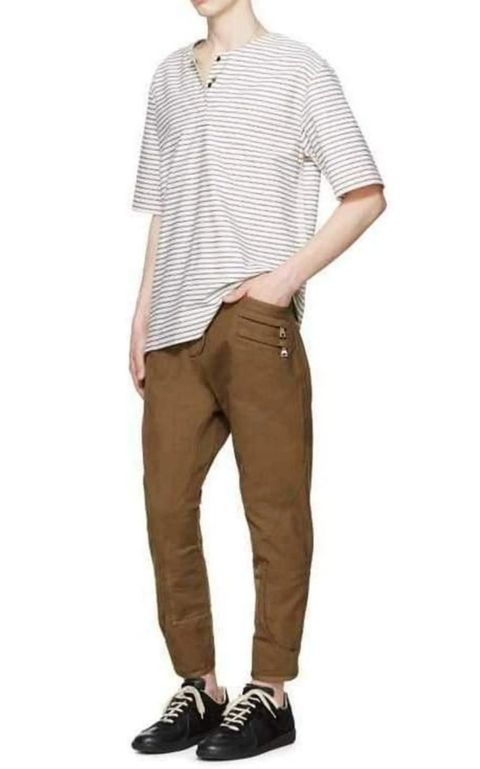Brown Cropped Trousers sold by Runaway Catalog product image thumbnail 2