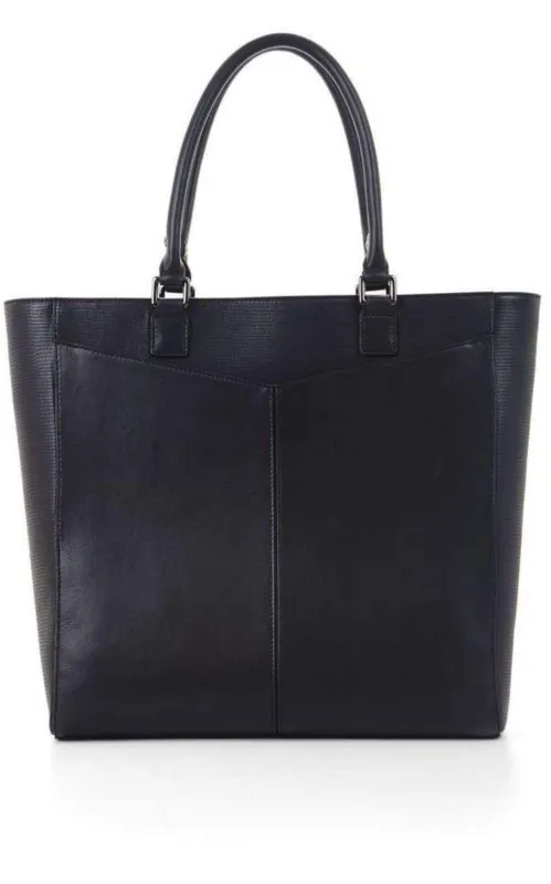Avery Black Leather Tote Bag sold by Runaway Catalog