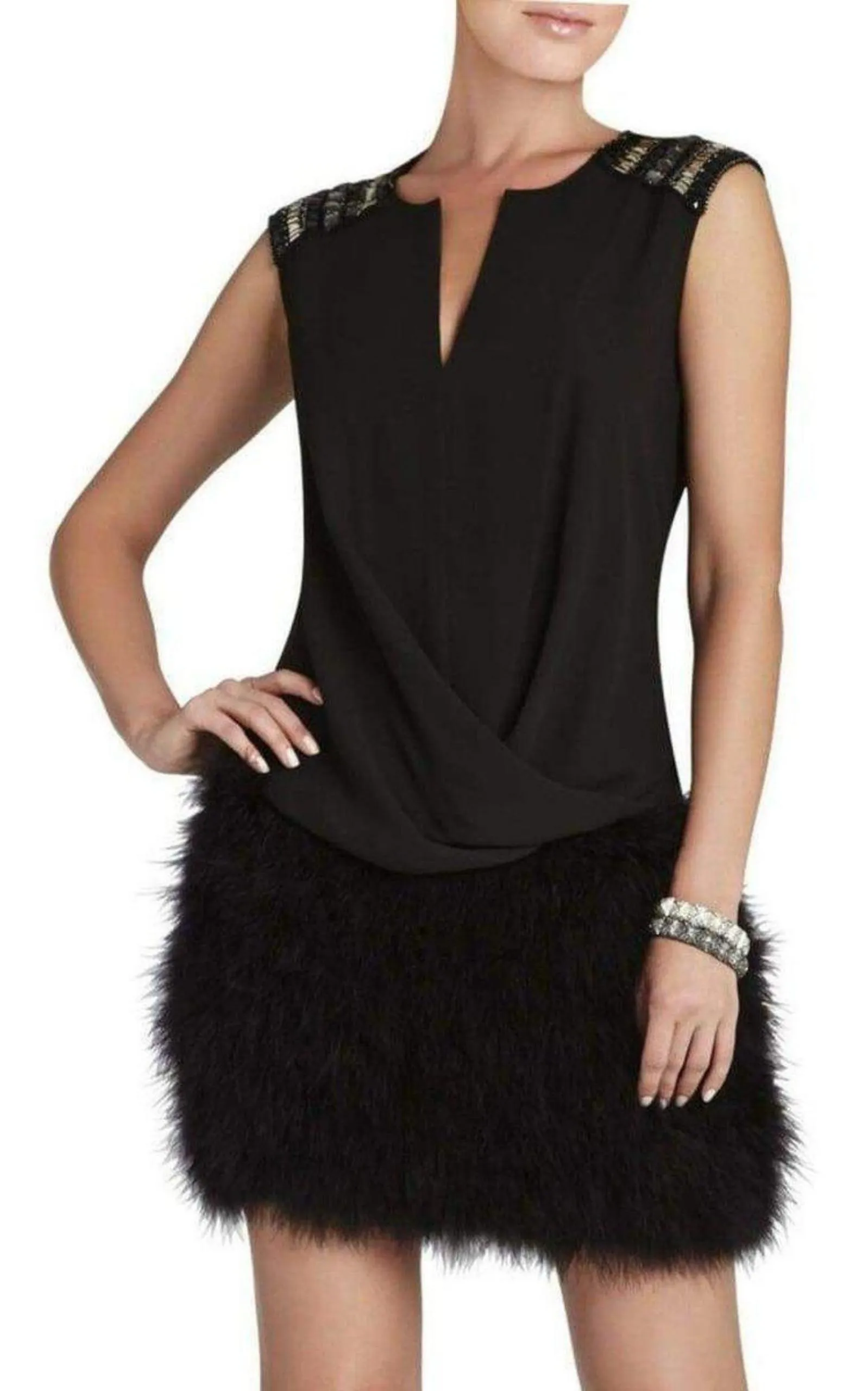 Gisele Front Draped Sleeveless Beaded Blouse sold by Runaway Catalog