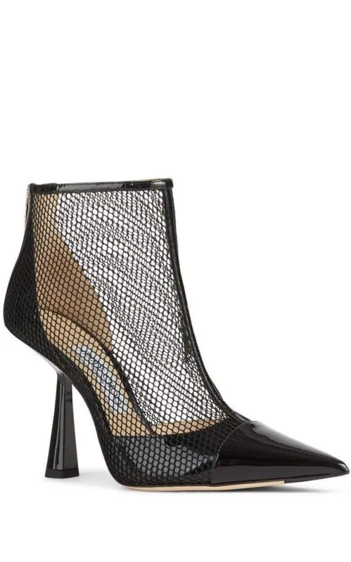 Kix 100 Fishnet Patent Leather Ankle Boots sold by Runaway Catalog