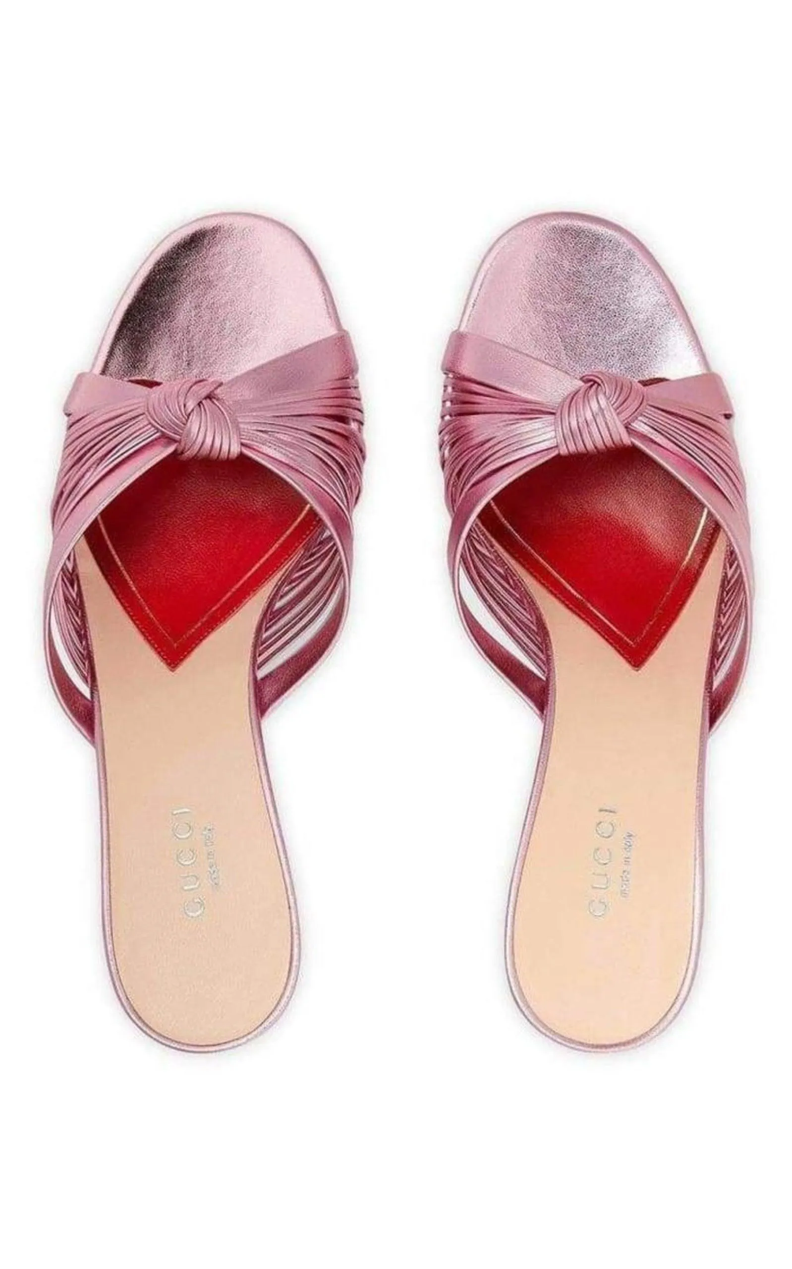 Knotted Metallic Leather Mid-Heel Bow Mule sold by Runaway Catalog product image thumbnail 5