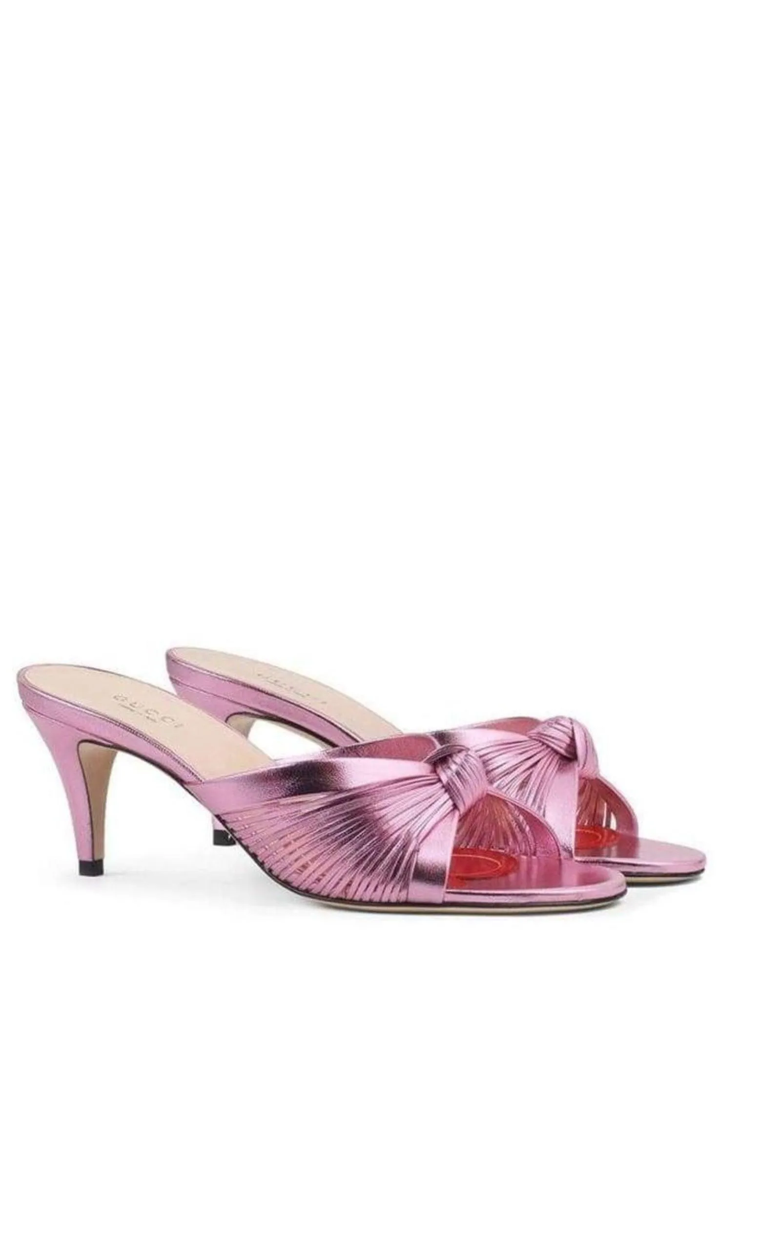Knotted Metallic Leather Mid-Heel Bow Mule sold by Runaway Catalog product image thumbnail 2