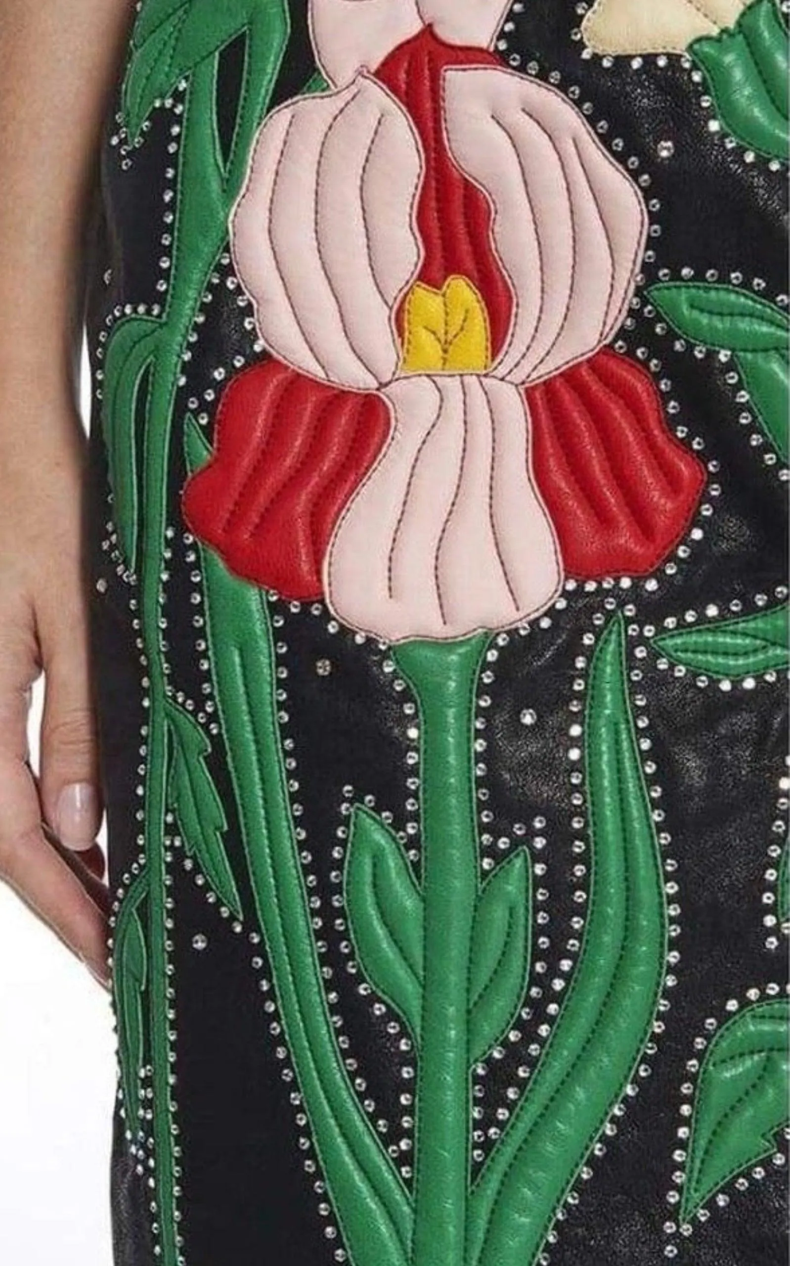 Leather Flower Intarsia Strapless Dress sold by Runaway Catalog product image thumbnail 4