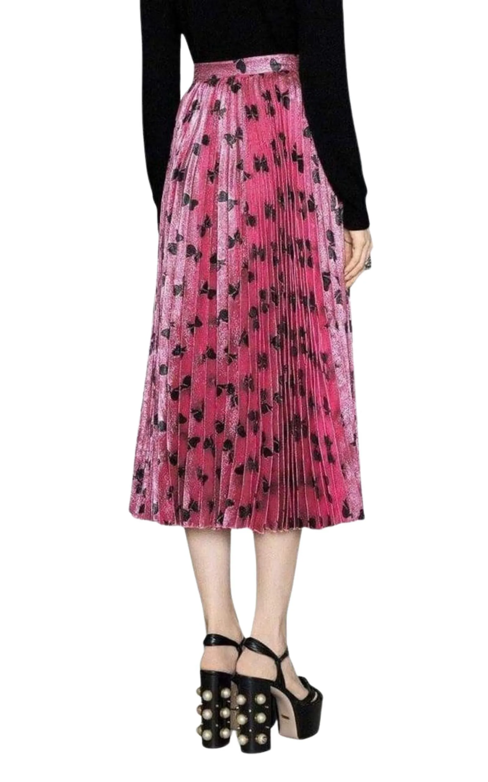 Iridescent Bow Lurex Pleated Skirt sold by Runaway Catalog product image thumbnail 4