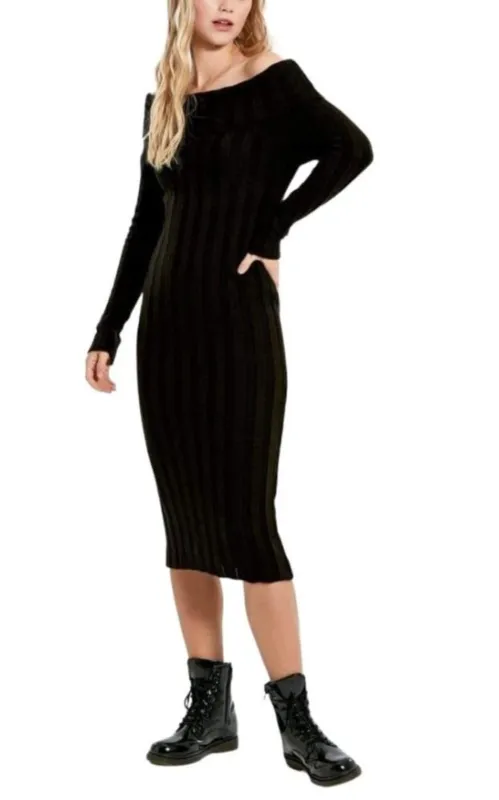 Black Bodycon off Shoulder Dress sold by Runaway Catalog