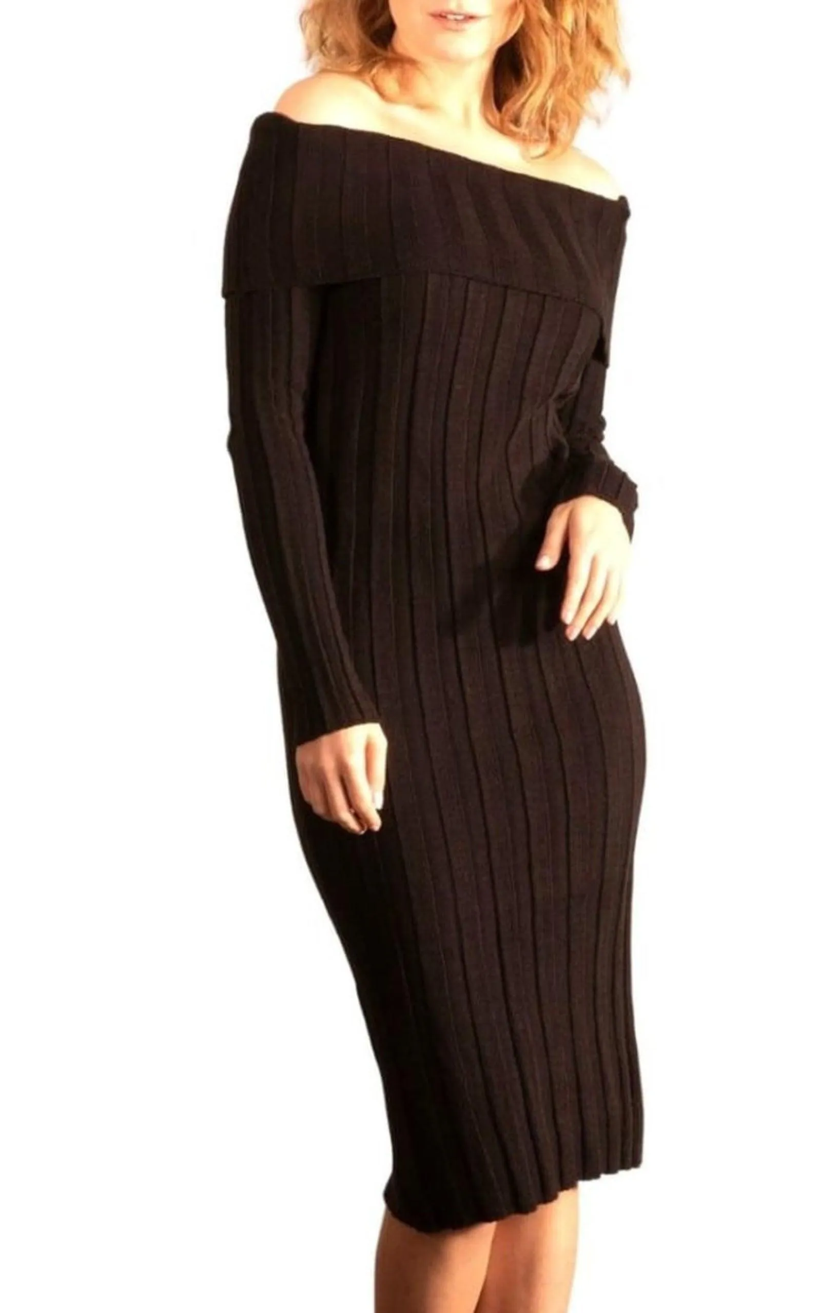 Black Bodycon off Shoulder Dress sold by Runaway Catalog product image thumbnail 5