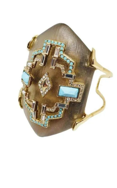 Crystal and Turquoise Cuff Bracelet sold by Runaway Catalog