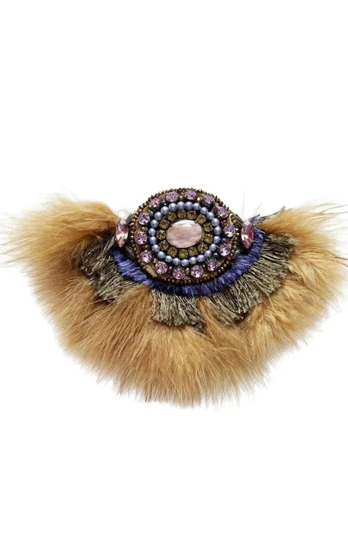 Feather and Crystal Embellished Brooch by Satellite Paris made by Runaway Catalog