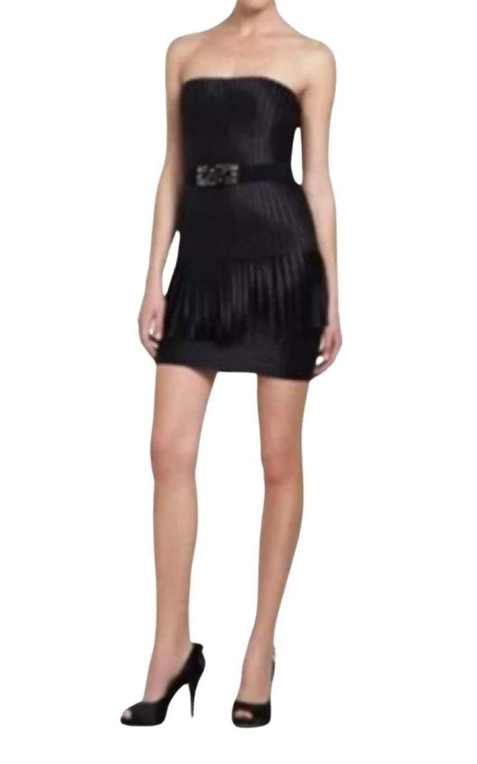 Navy Eliot Strapless Fringe Dress sold by Runaway Catalog