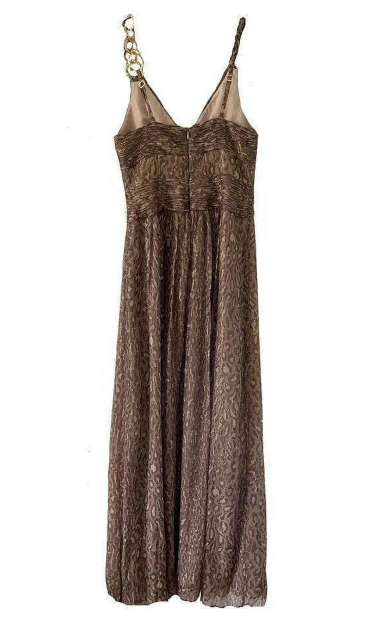 Gold Leopard Print Silk Gown Dress sold by Runaway Catalog product image thumbnail 2